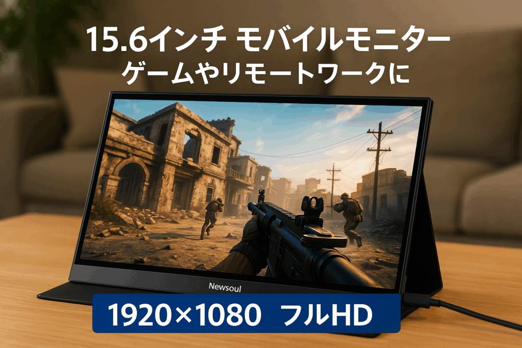 モバイルモニター Newsoul タッチパネル 15.6インチ ゲーミングモニター 1920x1080FHD モバイルディスプレイ 軽量 薄型 ポータブルモニター USB Type-C/Mini HDMI端末 IPS液晶パネル PS4PS5/XBOX/Switch/PC/Macなど対応 在宅勤務 リモートワーク