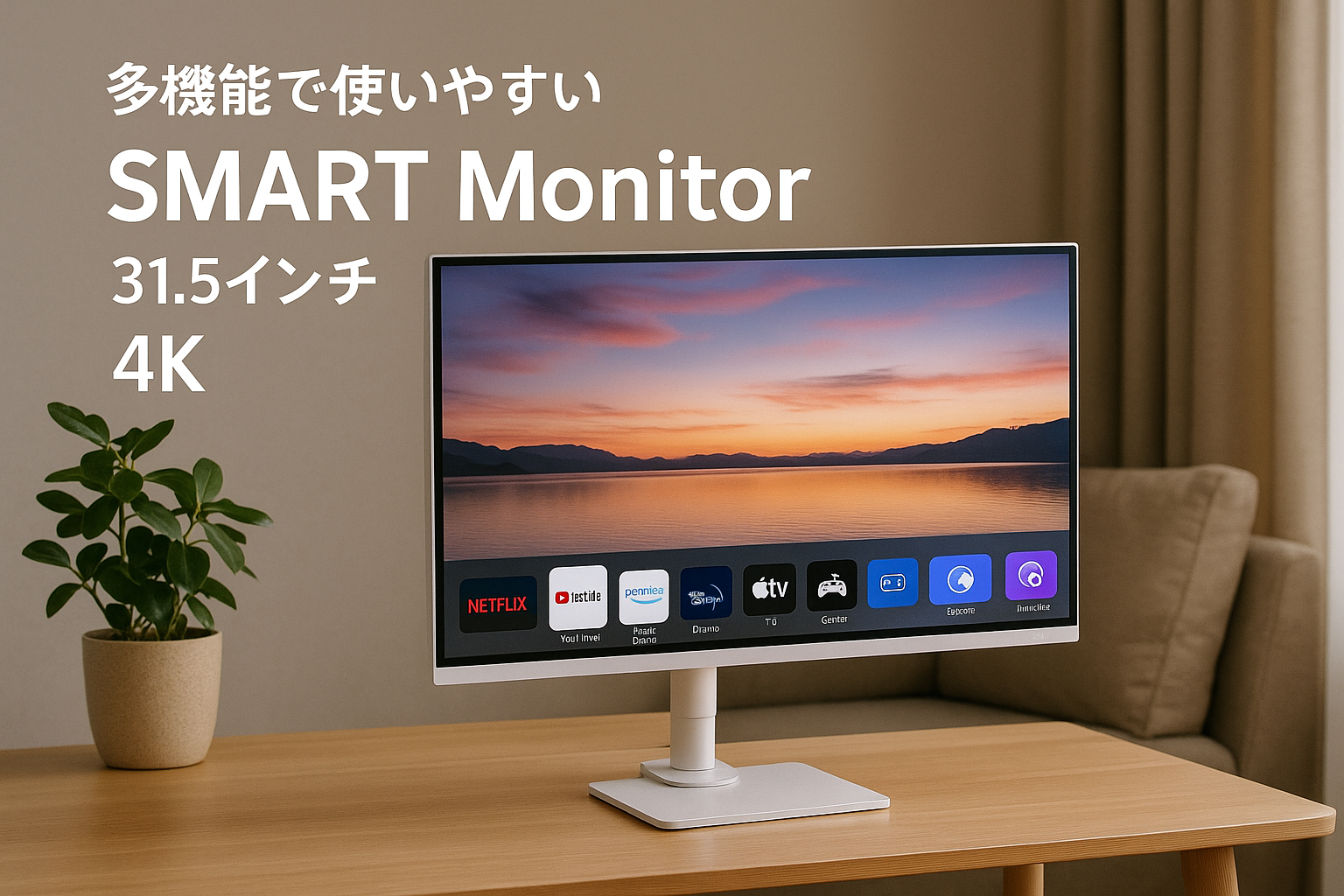 32SQ780S-W/LG スマートモニター/SMART Monitor / 31.5インチ 4K(3840×2160) / webOS22搭載 / VA/アンチグレア/AirPlay 2 / USB Type-C､eARC対応HDMI/エルゴノミックアーム/チルト､ピボット､スイベル､高さ調整対応/チューナーレステレビ/ 3年安心・無輝点保証