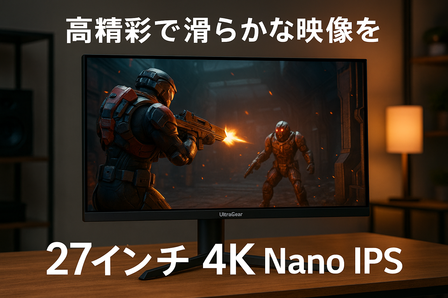 LG ゲーミングモニター UltraGear 27GP95R-B 27インチ/4K/Nano IPS/1ms(GtoG)/144Hz/HDMI 2.1対応/G-SYNC Compatible,FreeSync Premium Pro/Vesa DisplayHDR600/DCI-P3 98%/HDMI×2,DisplayPort/ピボット,高さ調節対応
