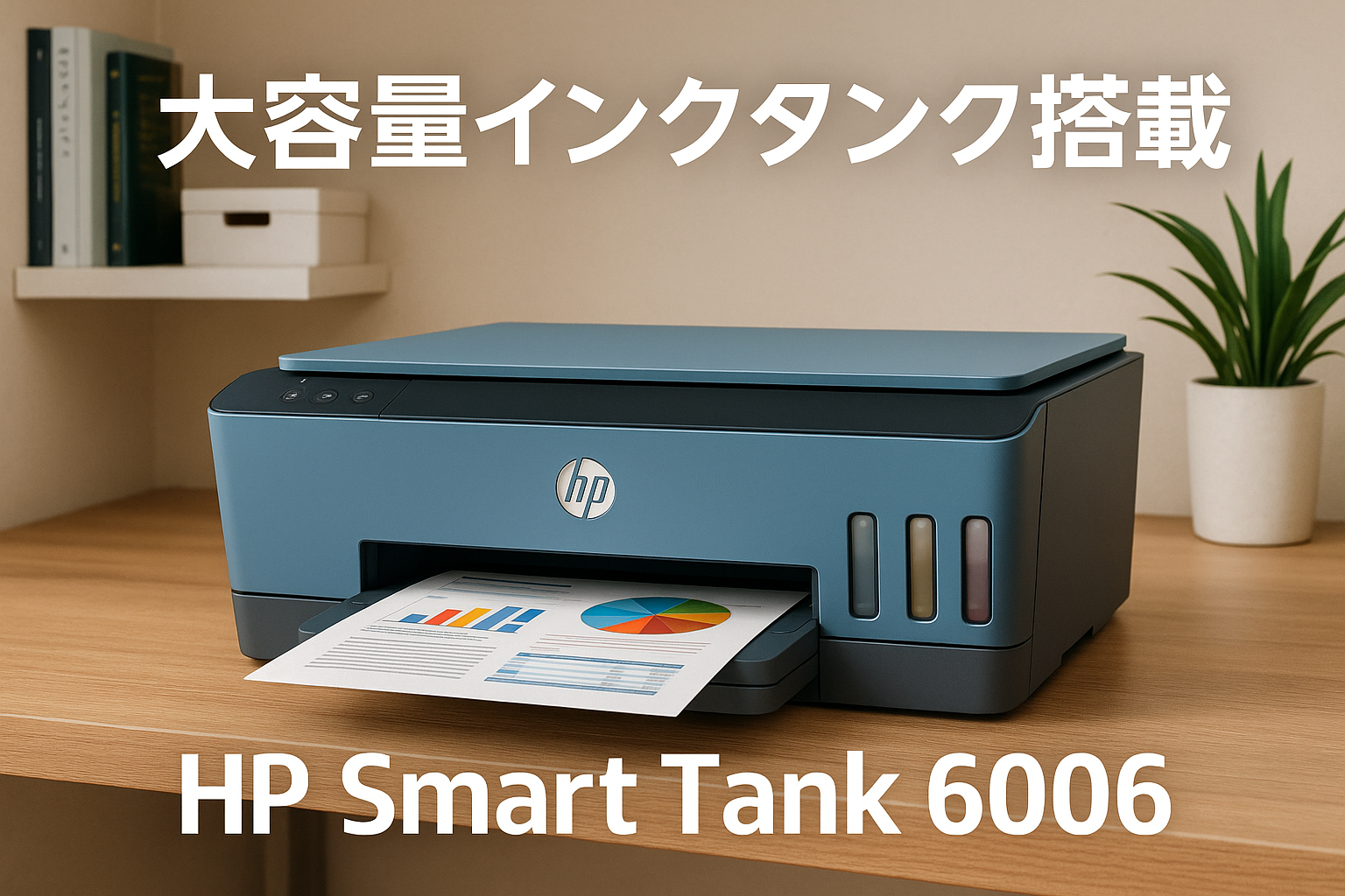 HP プリンター HP Smart Tank 6006 大容量インクタンク式 2023年モデル A4カラーインクジェット複合機 前面給紙 自動両面印刷 ブルー スマートタンク