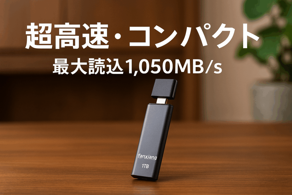 fanxiang 外付けSSD 1TB【最大読込1,050MB/s】USB3.2 Gen2対応 最大読込1,050MB/s 10Gbps ポータブル ssd フリップ キャップ式 超小型 コンパクト スティック 【iPhone 15 Pro Max ProRes動作確認済み】 テレビ録画用 ゲームデータ保存 耐衝撃 アルミ 超高速 大容量 FF952 正規保証品 メーカー5年保証