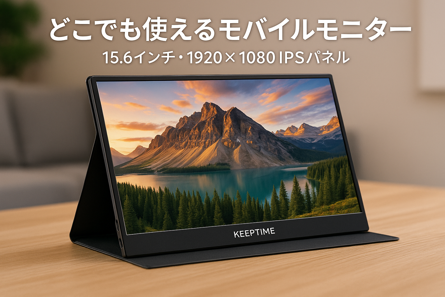 KEEPTIME モバイルモニター 15.6インチ 1920*1080 モバイルディスプレイ ポータブルモニター IPS液晶パネル 薄型 軽量 マグネット保護カバー付き USB Type-C ミニHDMI PS4/XBOX/Switch/PC/Macなど対応 在宅勤務 リモートワーク