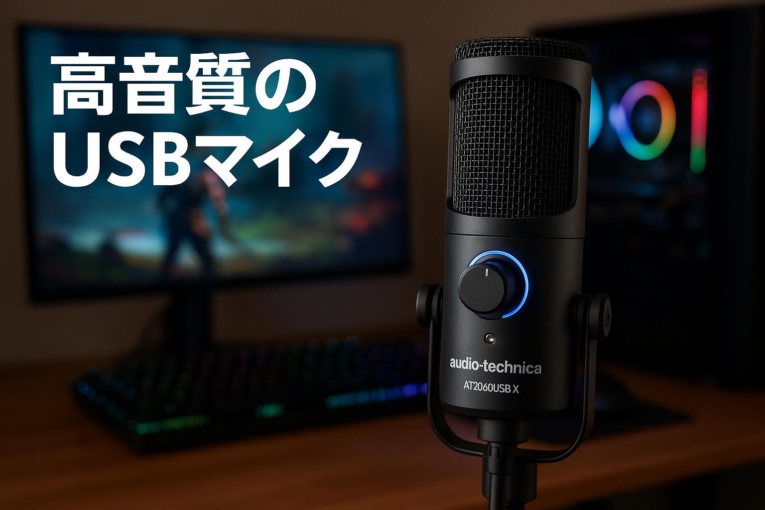 オーディオテクニカ AT2020USB-X USBマイク USB コンデンサーマイク コンデンサーマイクロホン ゲーミングマイク ゲーム ゲーミング 実況 ストリーマー コンテンツクリエイター 配信 Windows MAC PC PS4 PS5 国内正規品