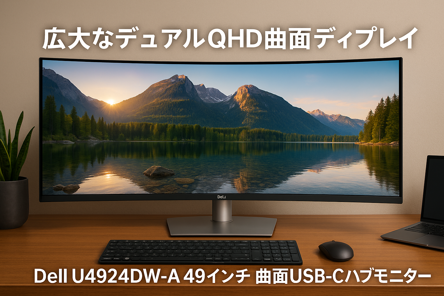 Dell U4924DW-A 49インチ 曲面USB-Cハブモニター(無輝点5年保証/デュアルQHD/IPS Black,非光沢/3800R曲面/DPx1,HDMIx2,USB Type-Cx1/内蔵スピーカー/有線Ethernet/Rec.709 100%,Display P3 98%,DCI-P3 98%/高さ調整,傾き)