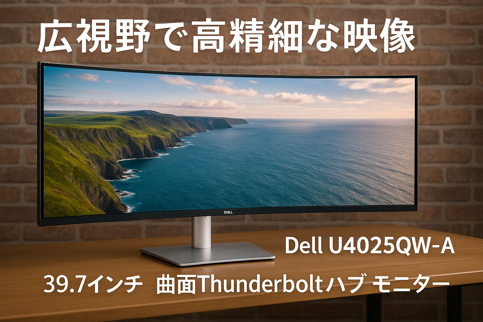 Dell U4025QW-A 39.7インチ 曲面Thunderboltハブ モニター(/WUHD/IPS Black,非光沢/2500R曲面/DP,HDMI,Thunderbolt 4,USB Type-C/内蔵スピーカー/有線Ethernet/BT.709 100%,Display P3 99%,DCI-P3 99%/DisplayHDR600/高さ調整,傾き)