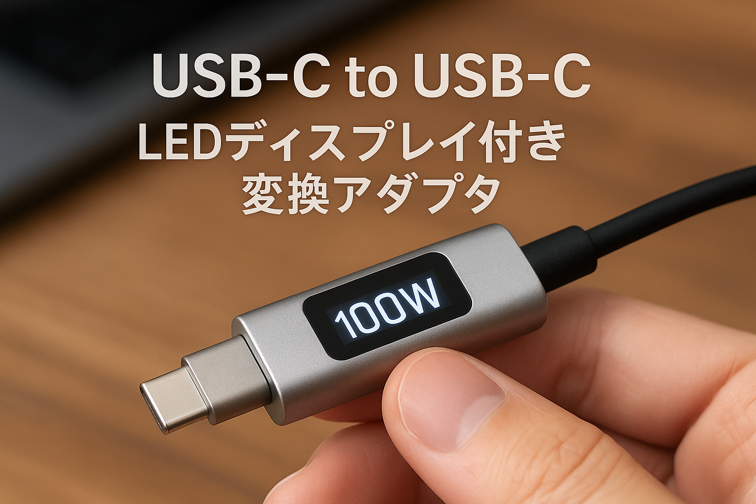 toocki USB-C to USB-C LEDディスプレイ付き 変換アダプタ 1個 PD 100W急速充電 シルバー タイプCケーブル 電力表示アダプタ Quick charge MacBook/Phone/Pad/Galaxy/Xperia/XiaomiなどUSB-C機器対応