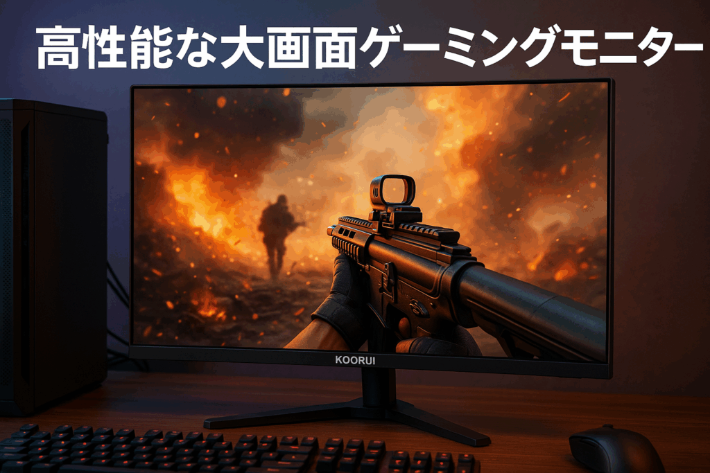 KOORUI ゲーミングモニター 27インチモニター WQHD 165Hz 1ms PCモニター ディスプレイ VA AdaptiveSync G-SYN互換 DPx1/HDMIx2/ブルーライトカート/VESA/ゲームモード（FPS/RPG）/傾き調節