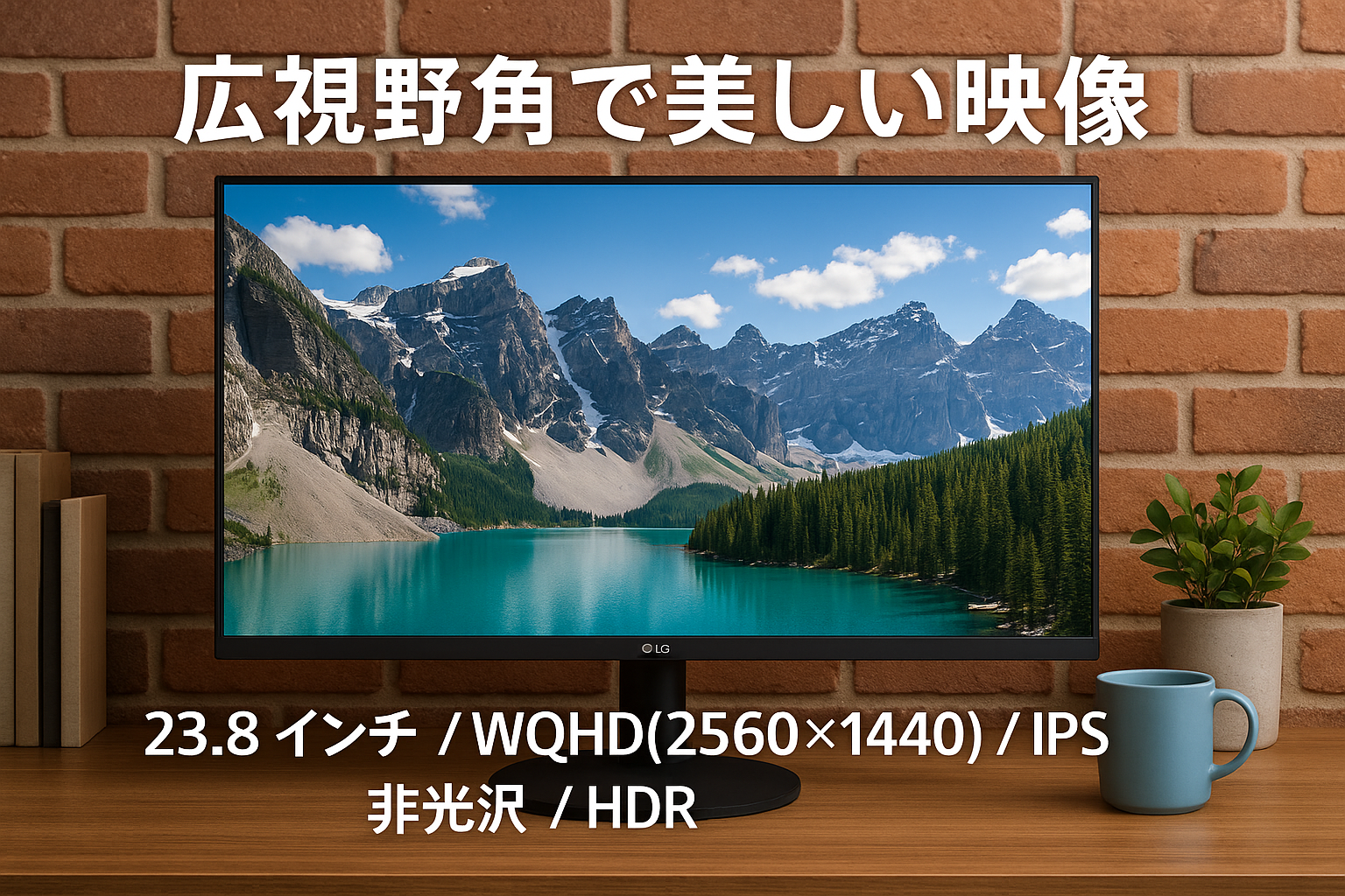 LG フレームレス モニター ディスプレイ 24QP500-B 23.8インチ/WQHD(2560×1440) / IPS非光沢/HDR / 75Hz / FreeSync対応/HDMI×2、DisplayPort / 3年安心・無輝点保証