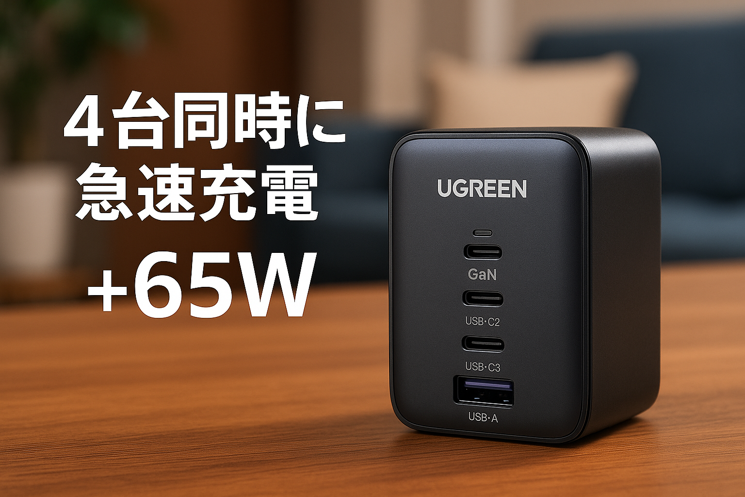 UGREEN Nexode 充電器 65W 急速充電器 4ポート搭載 USB-C×3&USB-A×1 PD3.0 iphone16対応 タイプC GaNInfinity 窒化ガリウム PPS規格対応 折り畳み式 軽量 iPhoneシリーズ Android Galaxy Macbook iPad向け ノートPC その他USB-C機器対応 PSE技術基準適合 ブラック X559