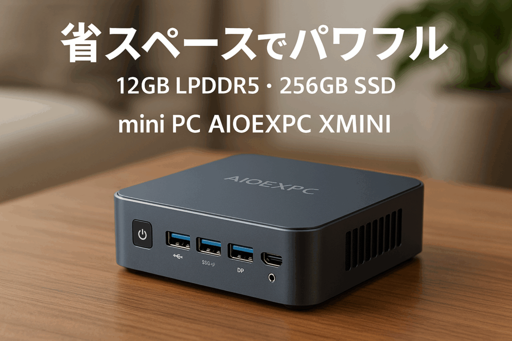 ミニpc AIOEXPC XMINI 最新第12世代 N95 Windows11Pro対応 小型pc LPDDR5 12GB 256GB SSD 2TBまで拡大可 4コア/4スレッド 4K@60Hz 3画面同時出力 最大周波数3.4GHz M.2 2242 SATA 高速動作 豊富なポート USB3.2*3/HDMI*2/DP mini pc 高速WiFi5 BT4.2 省電力 省スペースpc