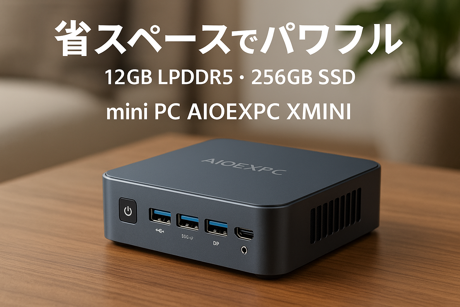 ミニpc AIOEXPC XMINI 最新第12世代 N95 Windows11Pro対応 小型pc LPDDR5 12GB 256GB SSD 2TBまで拡大可 4コア/4スレッド 4K@60Hz 3画面同時出力 最大周波数3.4GHz M.2 2242 SATA 高速動作 豊富なポート USB3.2*3/HDMI*2/DP mini pc 高速WiFi5 BT4.2 省電力 省スペースpc