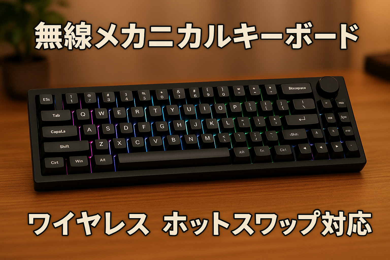 YUNZII B75 PRO 75% ガスケットゲーミングキーボード 無線メカニカルキーボード BT/2.4G/有線 ワイヤレス ホットスワップ 搭載 RGB ノブ付きカスタムキーボード Mac/Win用 技適認証取得(ココアクリームV2スイッチ、黒)