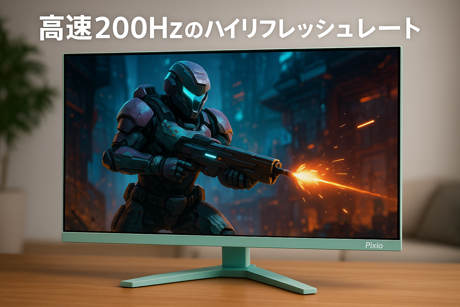 Pixio PX248 Wave Mint Green ゲーミングモニター ミント グリーン 23.8インチ 200Hz FHD スピーカー内蔵 2年保証 30日間返品保証