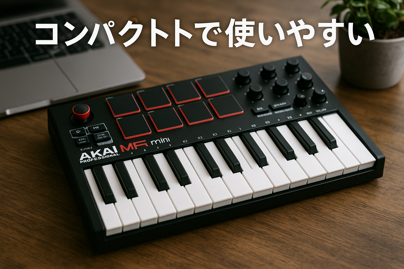 Akai Professional(アカイプロ) Akai Pro MIDIキーボード 25鍵USB ベロシティ対応8パッド音楽制作ソフト MPK mini mk3 黒