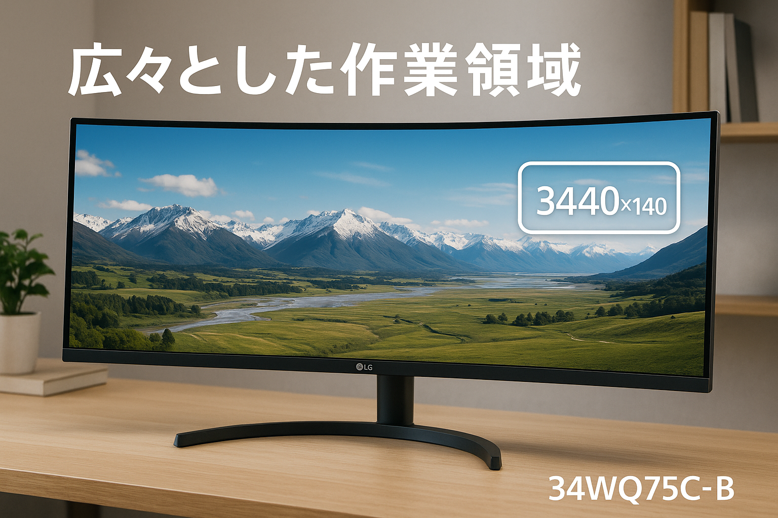 LG モニター ディスプレイ 34WQ75C-B 34インチ/曲面型ウルトラワイド(3440×1440)/IPS アンチグレア/HDR/LAN端子/KVMスイッチ/HDMI×2,DisplayPort×1/フリッカーセーフ、ブルーライト低減 /3年安心・無輝点保証