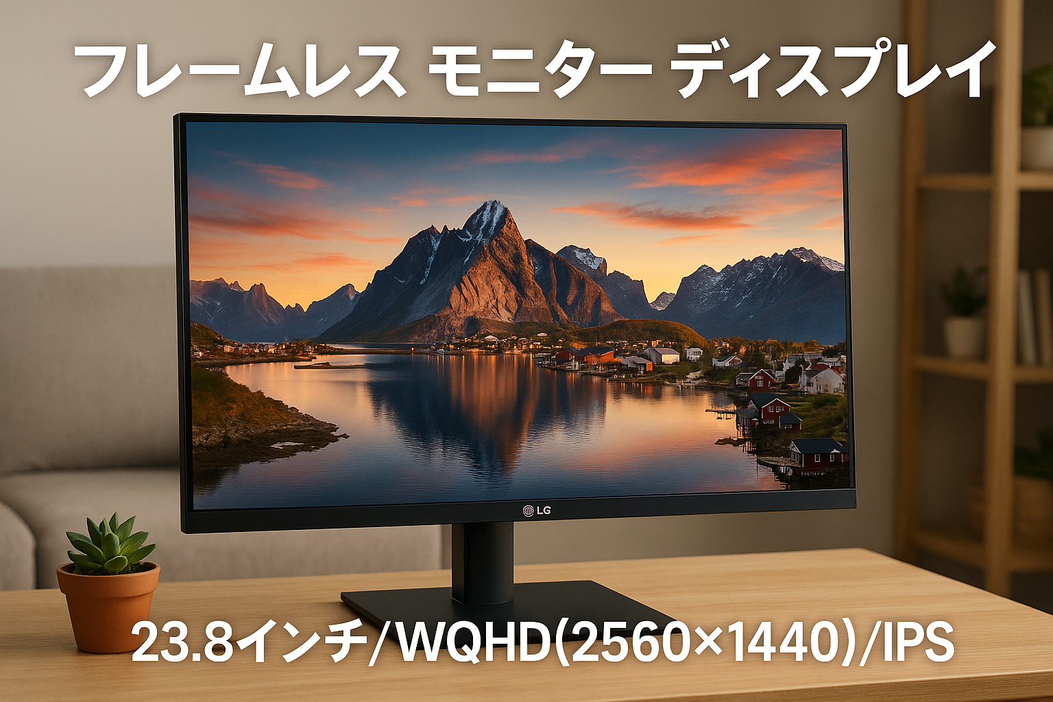 LG フレームレス モニター ディスプレイ 24QP750-B 23.8インチ/WQHD(2560×1440)/IPS非光沢/HDR/FreeSync/USB Type-C,HDMI,DP/高さ調節,ピボット対応/3年安心・無輝点保証