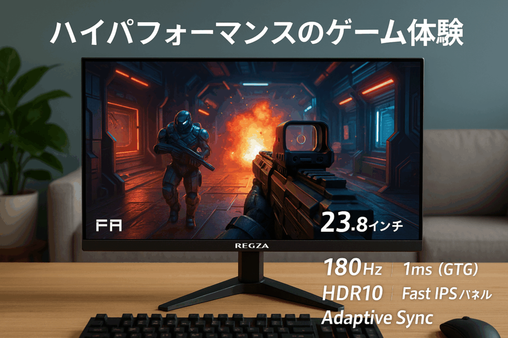 REGZA ゲーミングモニター 23.8インチ FHD 180Hz 1ms(GTG) HDR10 Fast IPSパネル Adaptive Sync HDMI対応 RM-G245N
