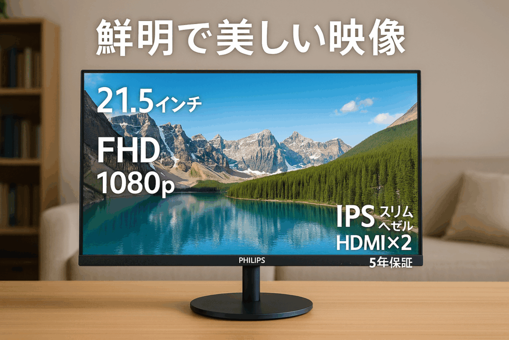PHILIPS FHD 1080p モニター ディスプレイ 221E9/11 (21.5インチ/IPS/スリムベゼル/HDMI×2/5年保証)