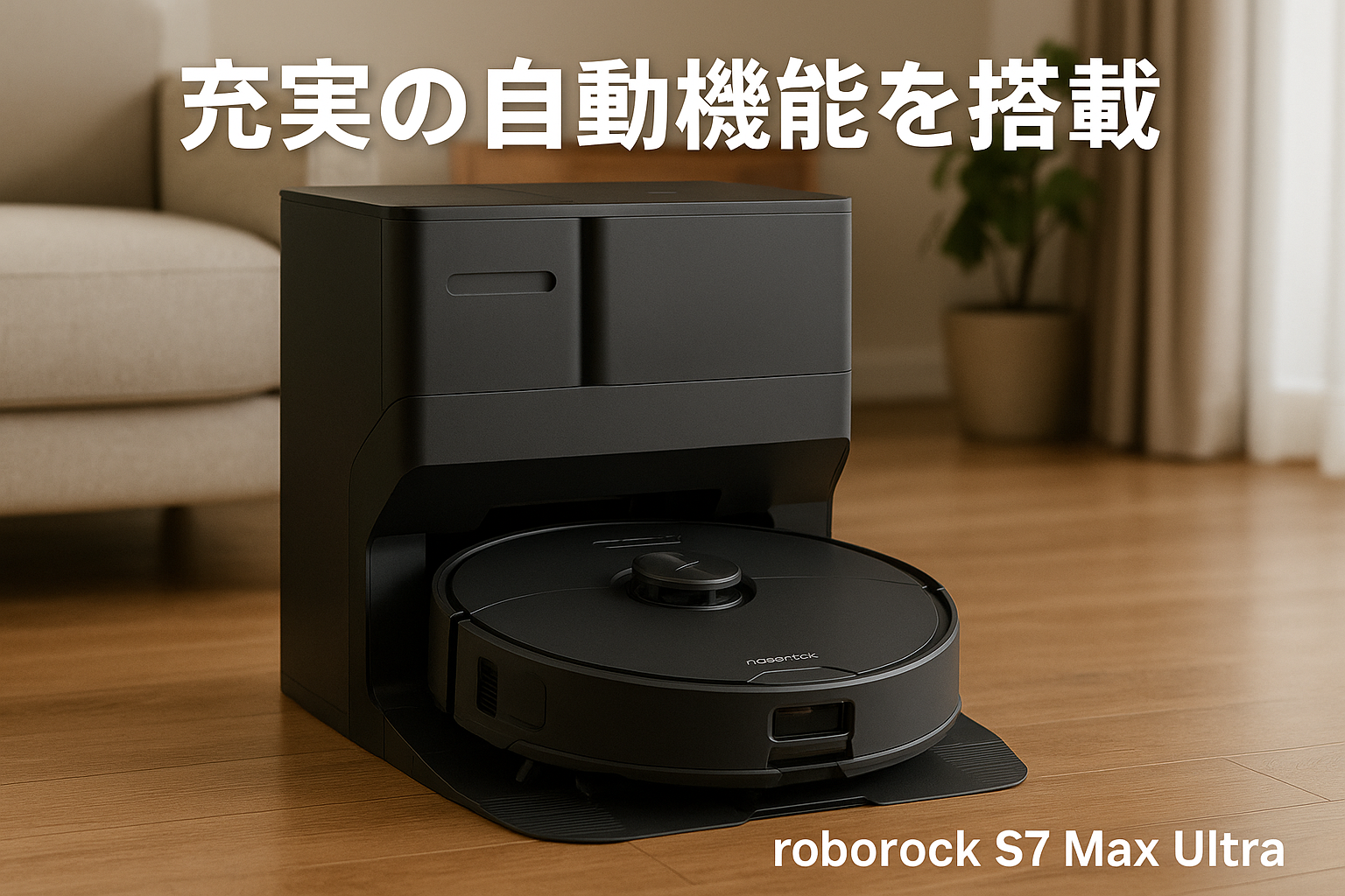 roborock(ロボロック) ロボット掃除機 S7 Max Ultra 水拭き 両用 【全自動掃除機】 お掃除ロボット 自動ゴミ収集 モップ自動洗浄 自動温風乾燥 自動給水 自動充電 落下防止 5500Pa強力吸引 ロボットクリーナー 高速振動加圧式モップ 自動モップリフト 静音 180分連続稼働 高精度マッピング 段差乗り越え WiFi App対応 ブラック