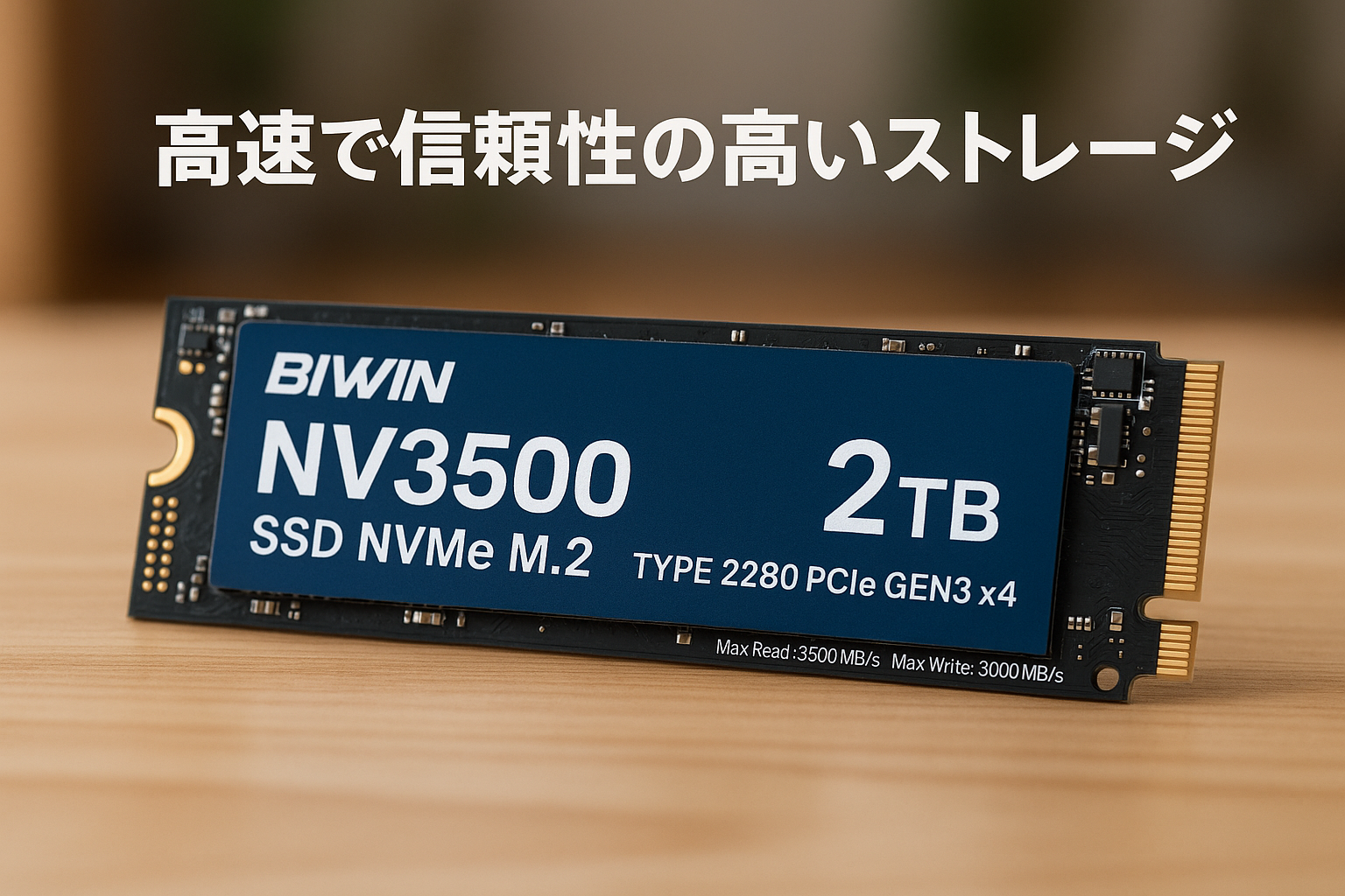 Biwin NV3500 2TB SSD NVMe M.2 Type 2280 PCIe Gen3×4 最大読込：3500MB/s (R:3500MB/s、W:3000MB/s) 内蔵SSD 高耐久 片面実装タイプ メーカー5年保証