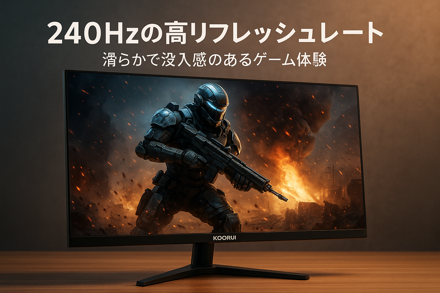 KOORUI ゲーミングモニター 240Hz pcモニター 27インチ WQHD 1ms ディスプレイ ゲームモニター PIP Adaptive Sync G-SYN対応 HDMIX2 DP VESA アイケア GN05
