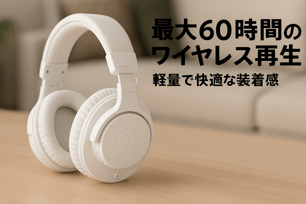 オーディオテクニカ ATH-M20xBT WH ワイヤレスヘッドホン ヘッドホン Bluetooth 有線 ヘッドフォン 40mmCCAWボイスコイルドライバー 216gの軽量ボディ マルチポイント 低遅延モード 最大60時間再生 ハンズフリー通話 ホワイト