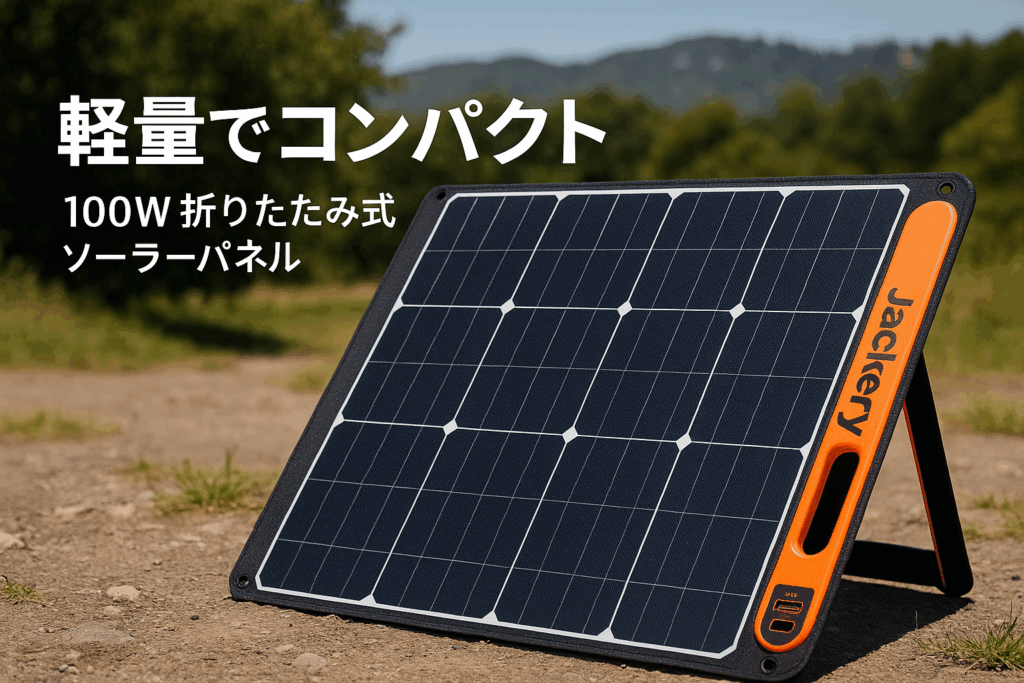Jackery SolarSaga 100 ソーラーパネル 100W 太陽光パネル USB-C/USB-A/DC出力 折りたたみ式 ソーラーチャージャー ETFE ポータブル電源 充電器 スマホやタブレット 充電可能 高変換効率 薄型 軽量 コンパクト 単結晶 防災 IP65防水 (100W 18V 5.55A) ジャクリ ポータブル電源 対応
