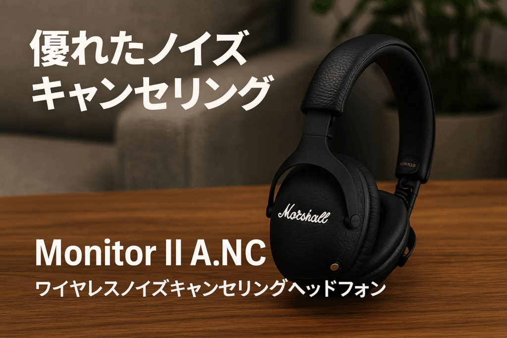 Marshall ワイヤレスノイズキャンセリングヘッドホン MonitorⅡA.N.C ブラック 連続再生30時間/通話対応 【国内正規品】