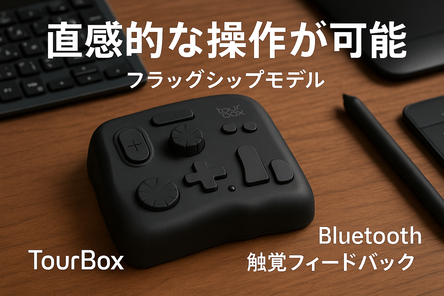 TourBox Elite[フラッグシップモデル] 左手デバイス Bluetooth 触覚フィードバック 動画 映画編集 ポスプロ モデリング 色調補正 写真加工 イラスト ブラインド操作 ClipStudioPaint Photoshop DaVinciResolve FCPX Premiere Filmora Lightroom Capcut AutoCAD 板タブ 液タブ マウス対応