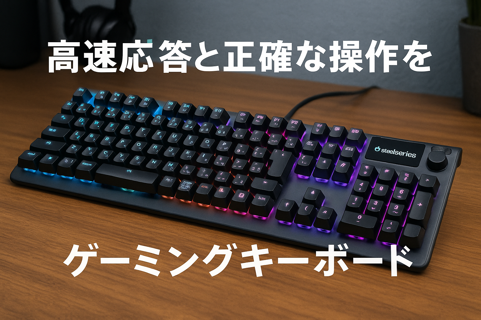 SteelSeries ラピッドタップ ラピッドトリガー ゲーミングキーボード 有線 日本語配列 防音設計 磁気ホール効果センサー OmniPointスイッチ 有機ELディスプレイ搭載 Apex Pro Gen 3 JP ブラック フルサイズ 64665