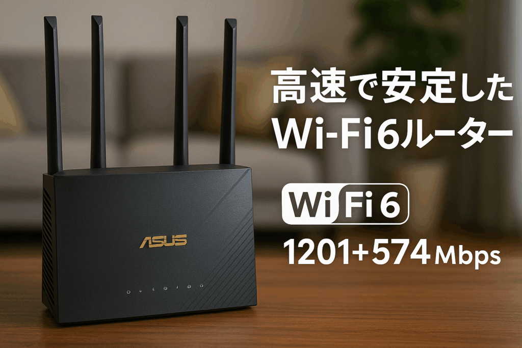 ASUS WiFi 無線 ルーター WiFi6 1201+574Mbps v6プラス/ OCNバーチャルコネクトに対応デュアルバンド RT-AX1800U メッシュ&セキュリティ機能付 3階建 接続台数32台 国内正規代理店品