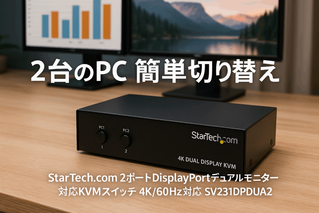 StarTech.com 2ポートDisplayPortデュアルモニター対応KVMスイッチ 4K/60Hz対応 SV231DPDDUA2
