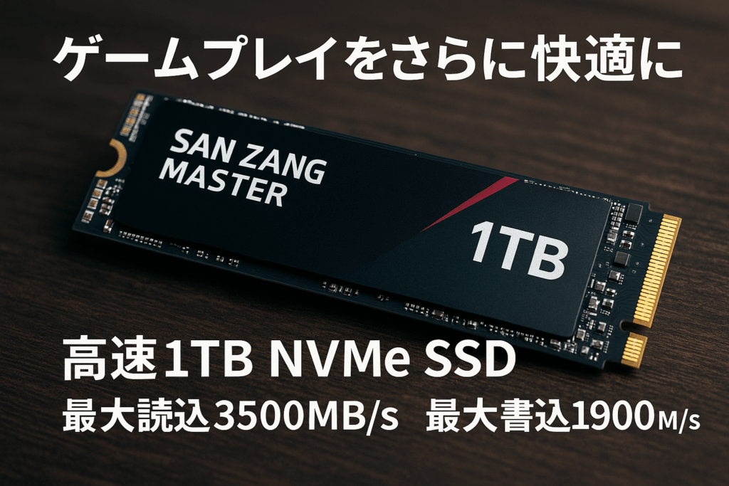 SAN ZANG MASTER SSD 1TB PCIe Gen3.0 ×4 M.2 Type 2280 NVMe 内蔵 最大読込: 3500MB/s 最大書込：1900MB/s [容量モデル：256GB/ 512GB / 1TB / 2TB ] 3D NAND搭載 SLCバッファ技術 Trim機能 高速化 高耐久 ゲーム向け S3000 正規保証品 メーカー5年保証