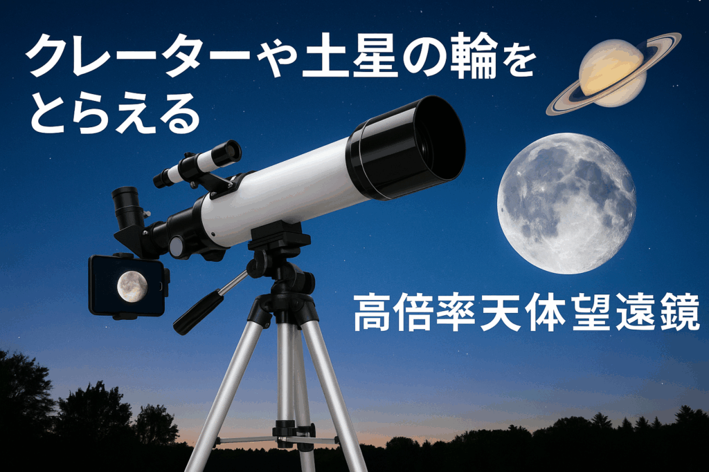 天体望遠鏡 大人使用可能 150倍以上 高倍率の天体観測望遠鏡（最大333倍）初心者に最適 月のクレーターや土星の輪が見える 調整可能なアルミ三脚、スマートフォンアダプター、日本語取扱説明書付き 宇宙科学探査 誕生日 贈り物