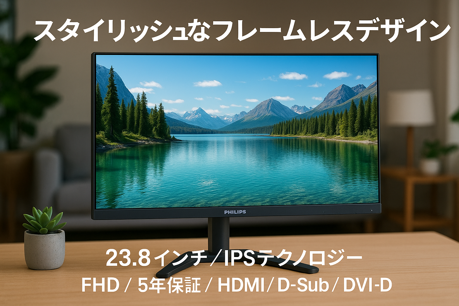 PHILIPS モニターディスプレイ 241E1D/11 (23.8インチ/IPS Technology/FHD/5年保証/HDMI/D-Sub/DVI-D/フレームレス)