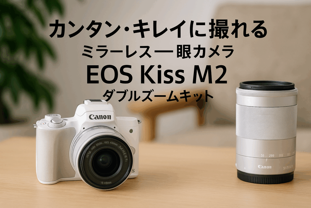 【美品・付属品完備】Canon Eos kiss M2 ズームレンズキット　白 Canon EOS Kiss M2 ダブルズームキット ホワイト超簡単レビュー