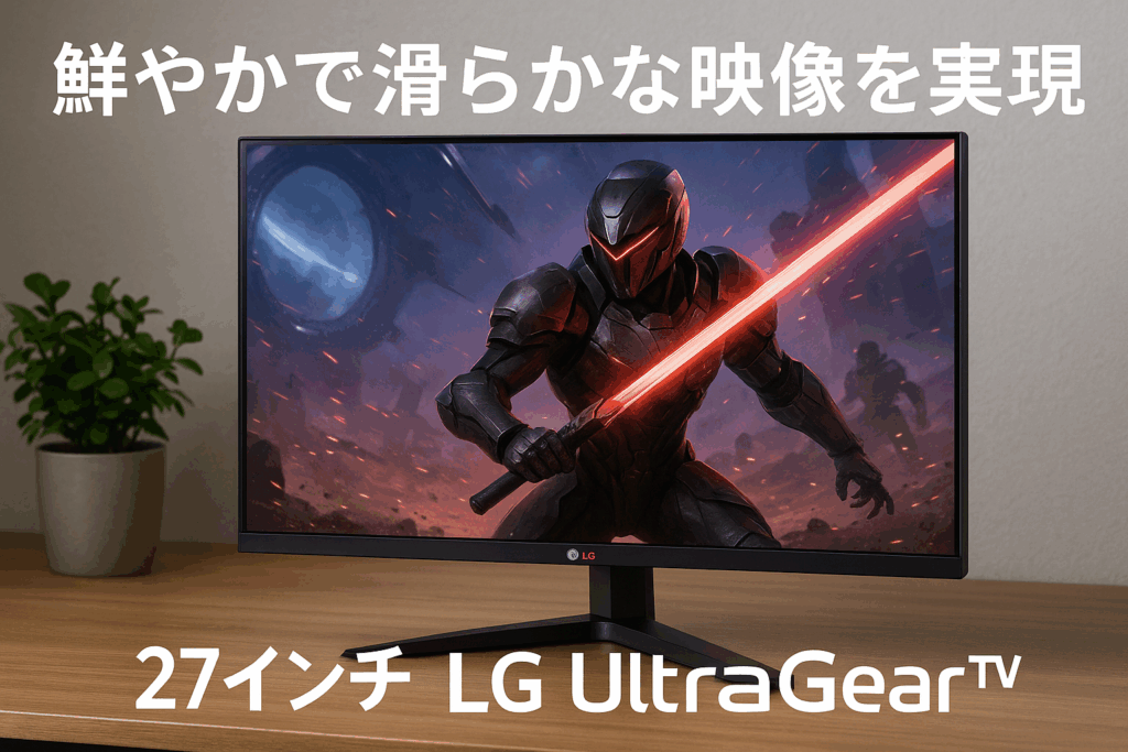27GR75Q-B 27インチ LG UltraGear™ WQHD(2560×1440)/ ゲーミングモニター/アンチグレア/165Hｚ/IPS 1ms（GTG）/FreeSync™ Premium/HDR10/DisplayPort/HDMI/チルト､高さ調整対応