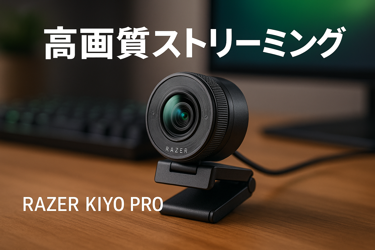 Razer Kiyo Pro ストリーミング ウェブカメラ Webカメラ USB 3.0 フルHD 1080p/60FPS 高精細画質 207万画素 HDR対応 103°広角 高性能アダプティブライトセンサー オートフォーカス 耐久性に Corning Gorilla Glass Windows OBS Xsplit 対応 【日本正規代理店保証品】 RZ19-03640100-R3M1