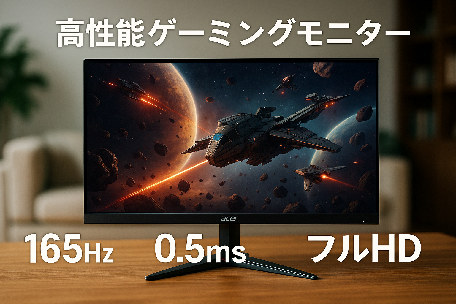日本エイサー Acer ゲーミングモニター Nitro VG270Sbmiipfx 27インチ IPS 非光沢 フルHD 165Hz 0.5ms(GTG, Min.) PC/PS5/Xbox X/S向き HDMI AMD FreeSync™ Premium対応 HDR 10 スピーカー内蔵 VESAマウント対応 チルト フリッカーレス ブルーライト軽減