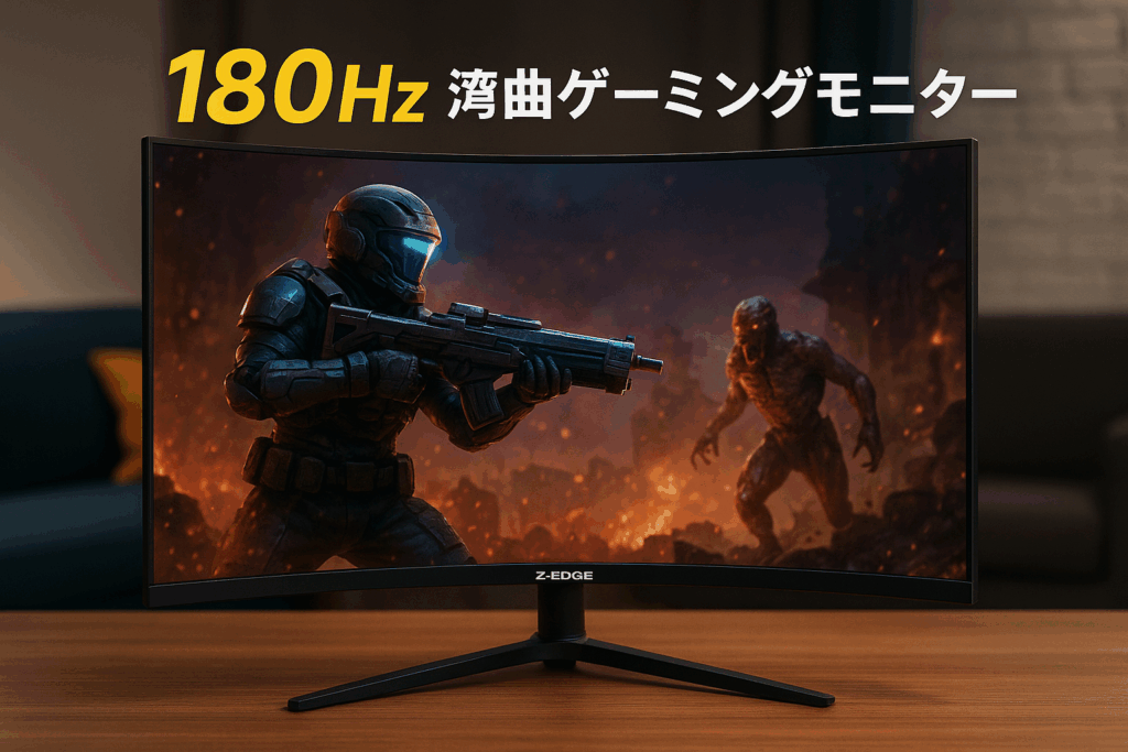 Z Z-Edge 湾曲ゲーミングモニター 24インチ 180Hz ディスプレイ LED FHD 1920x1080/非光沢/VAパネル/超薄型/HDR(標準輝度:300cd/㎡)/1ms/R1650曲面/FreeSync/HDMI/DisplayPort/スピーカー内蔵 UG24