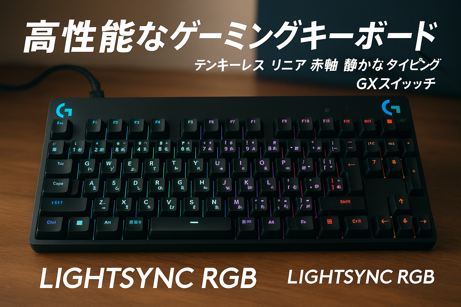 Logicool G PRO ゲーミングキーボード G-PKB-002LNd テンキーレス リニア 赤軸 静かなタイピング GXスイッチ 有線 ゲーミング メカニカルキーボード 日本語配列 LIGHTSYNC RGB 充電 着脱式ケーブル 国内正規品 ※Amazon限定の壁紙ダウンロード付き