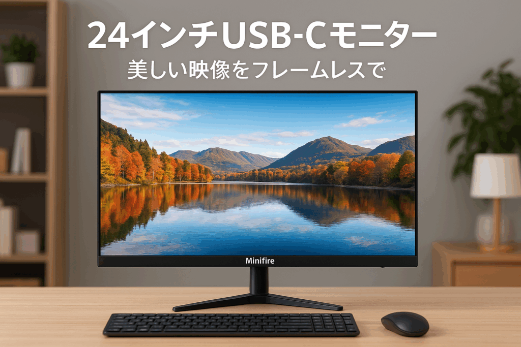 Minifire 24インチ USB-C 100Hz モニター IPS スピーカー内蔵 HDR10 Adaptive Sync VESA対応 フレームレス Type-C/HDMI スピーカー付(ケーブル付-MF24X3C）