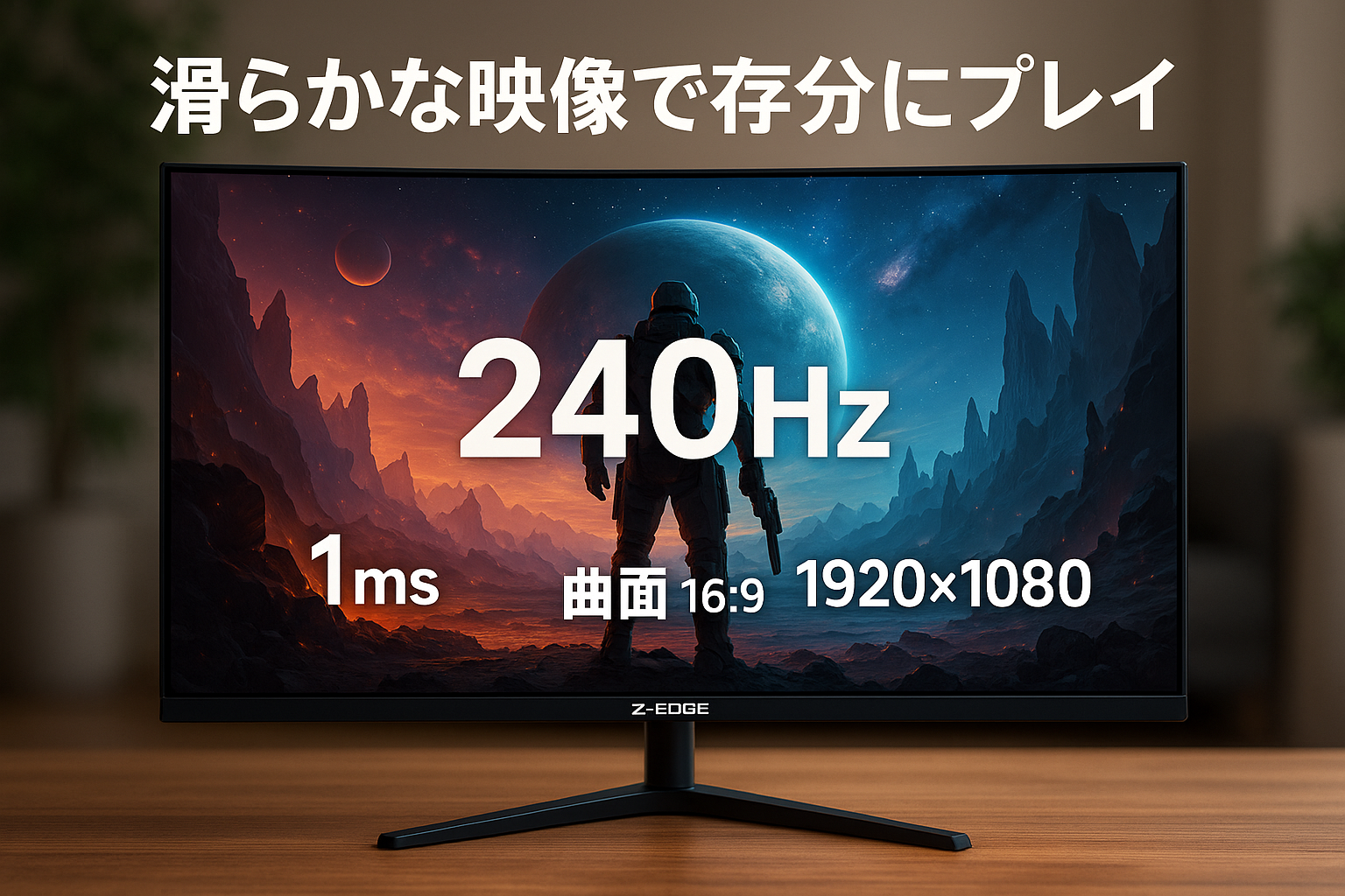 Z Z-Edge 32インチ ゲーミング モニター 240Hz 1ms 曲面 16:9 1920x1080 フレームレス LED ディスプレイー モニター、UG32P AMD Freesync プレミアム DPポート HDMIポート