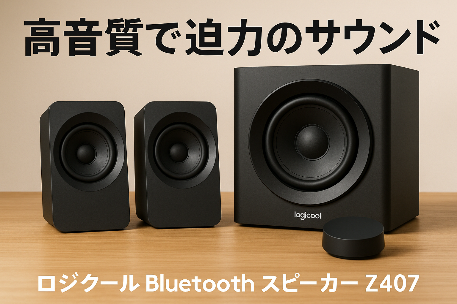 ロジクール Bluetooth スピーカー Z407 最大出力 80W 2.1ch PC サブウーファー ワイヤレス コントローラー 付き 3.5mm USB スマホ パソコン用 Windows Mac Chrome iOS Andoroid 国内正規品 2年間メーカー保証 【Amazon.co.jp 限定壁紙ダウンロード付き】