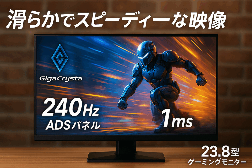 IODATA ゲーミングモニター 23.8インチ GigaCrysta 240Hz ADSパネル 1ms シャドウブラック 無輝点保証対応(HDMI×2/DisplayPort/VESA対応/土日サポート/日本メーカー) EX-GD242UDB