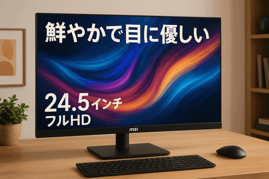 MSI PRO MP251W E2 モニター 24.5インチ/フルHD/IPSパネル/120Hz/HDMI/MSI Power Link/DisplayPort/D-sub/アンチフリッカー/ブルーライトカット/スピーカー搭載/HDR/VESA対応/3年保証