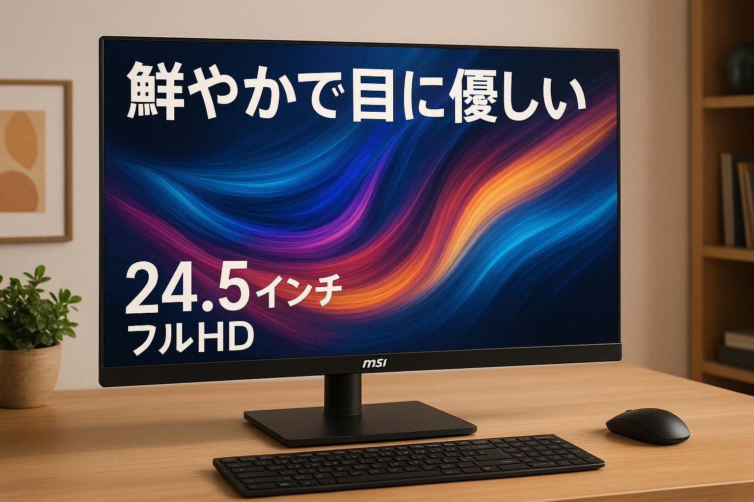 MSI PRO MP251W E2 モニター 24.5インチ/フルHD/IPSパネル/120Hz/HDMI/MSI Power Link/DisplayPort/D-sub/アンチフリッカー/ブルーライトカット/スピーカー搭載/HDR/VESA対応/3年保証