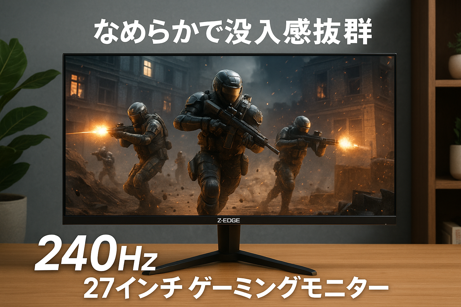Z Z-Edge ゲーミングモニター 240Hz 27インチ ディスプレイ LED FHD 1920x1080/非光沢/IPSパネル/超薄型/HDR(標準輝度:400cd/㎡)/1ms/FreeSync/HDMI/DisplayPort/スピーカー内蔵 Z-EDGE UG27PJ-N