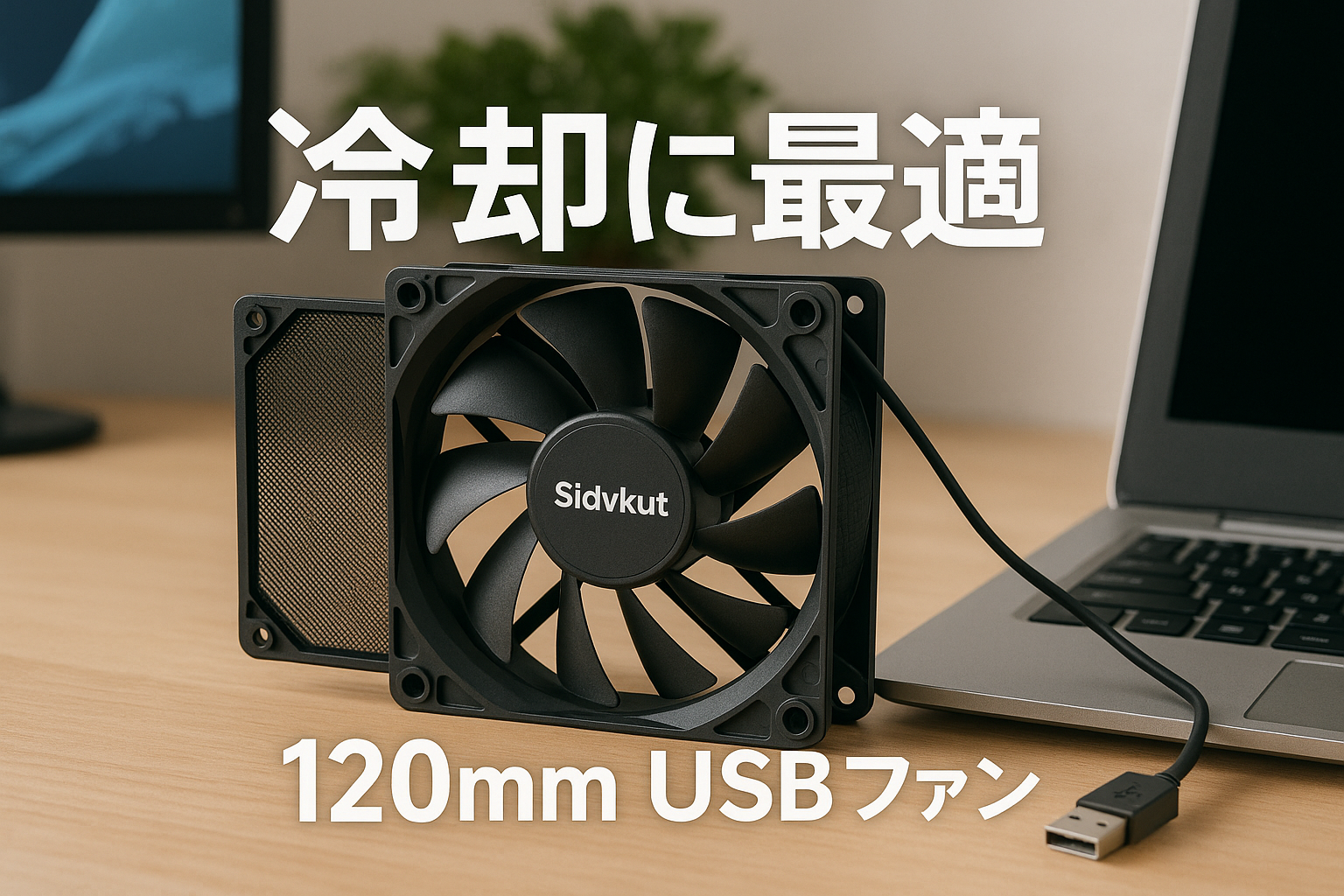 Sidvkut ケースファン USBファン 120mm フィルター付き 冷却ファン USB扇風機 3段階風量調節 1500/1800/2000RPM 5V CPUファン 120*120*25mm 静音タイプ 冷却クーラー パソコン/3Dプリンタ/PS4/変換器対応