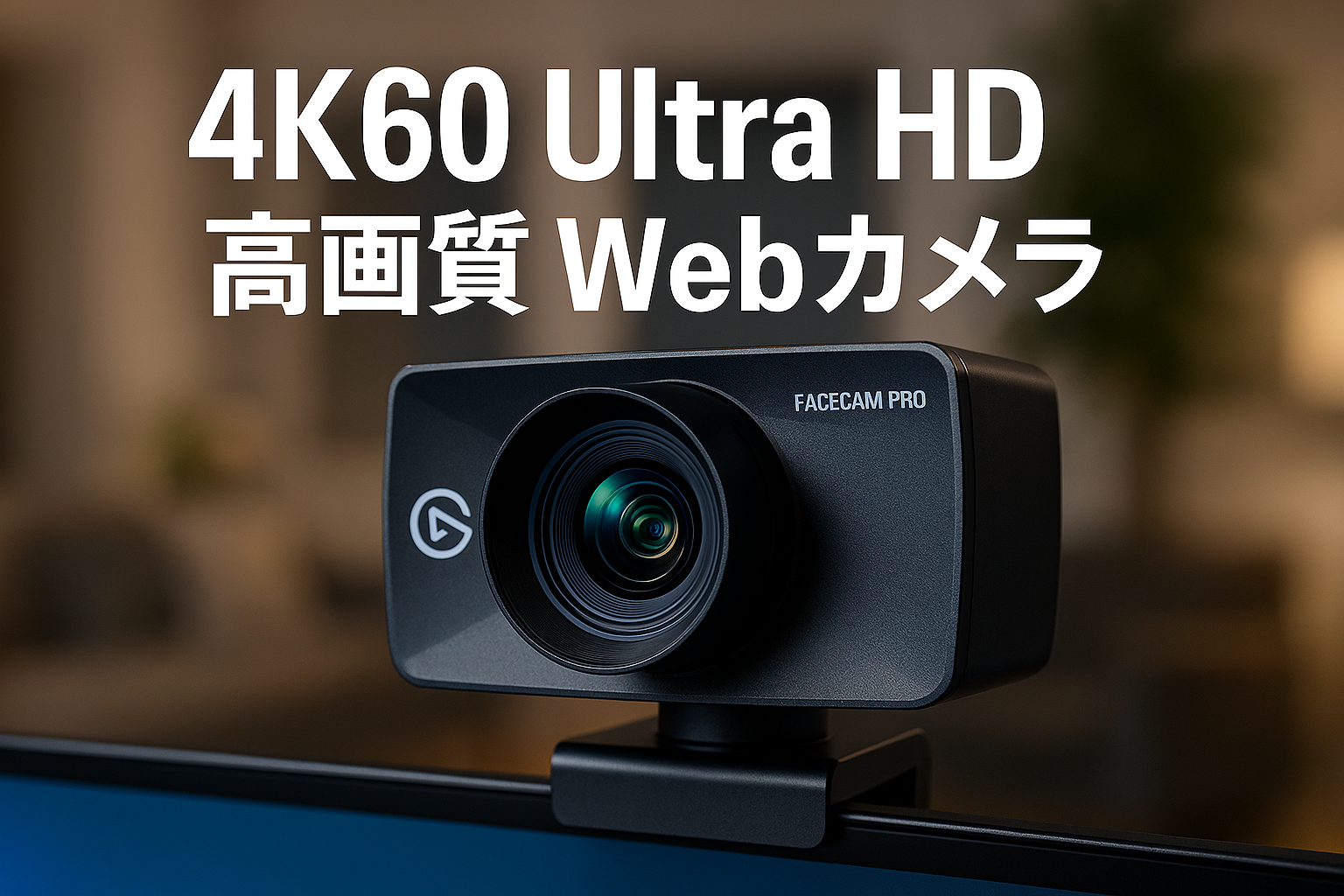 Elgato Facecam Pro, ライブ配信用 4K60 Ultra HDウェブカメラ ゲーミング/ビデオ通話/Sonyセンサー搭載/ライト補正/一眼レフスタイルコントロール/広角 OBS/Teams/Zoom/PC/Mac対応